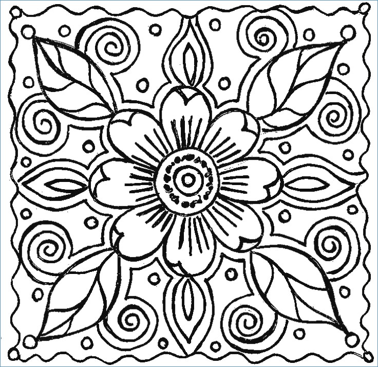 736x714 Simple Flower Coloring Pages Kids