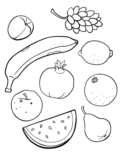 Printable Fruit Coloring Pages
