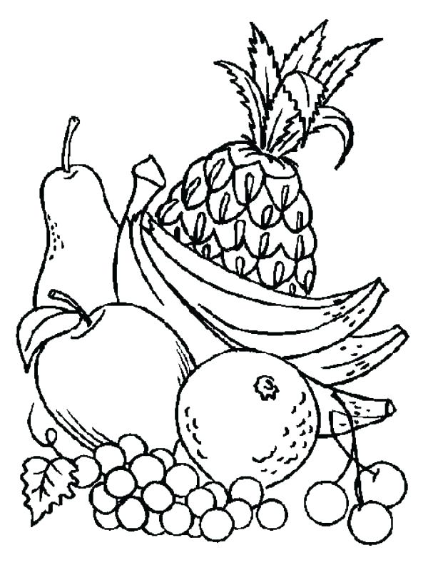 Printable Fruits And Vegetables Coloring Pages