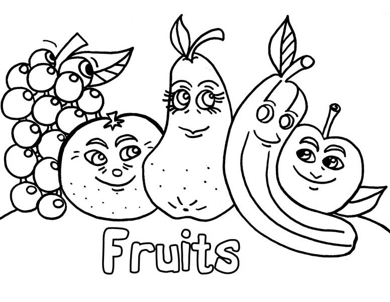 776x600 Coloring Pages Of Fruits Vegetables For Kids Fruit