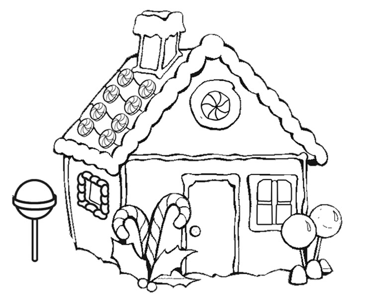 734x600 Christmas Coloring Pages Gingerbread House Printable Gingerbread