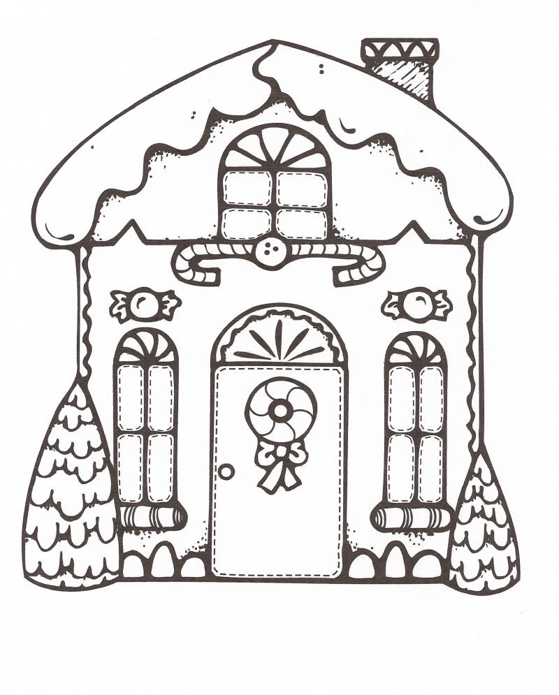 800x995 Gingerbread House Coloring Pages Free Printable