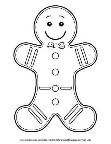 370x480 Gingerbread Man Template, Clipart Amp Coloring Page For Kids