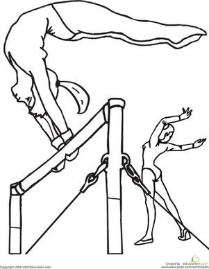 Printable Gymnastics Coloring Pages