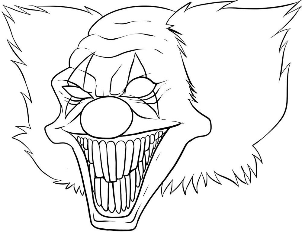 1000x768 Cool Creepy Halloween Coloring Pages Printable Adult Scary Sheets