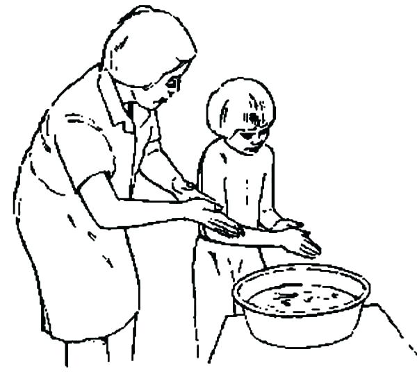 600x539 Washing Hands Coloring Page Hand Washing For Kids Coloring Pages