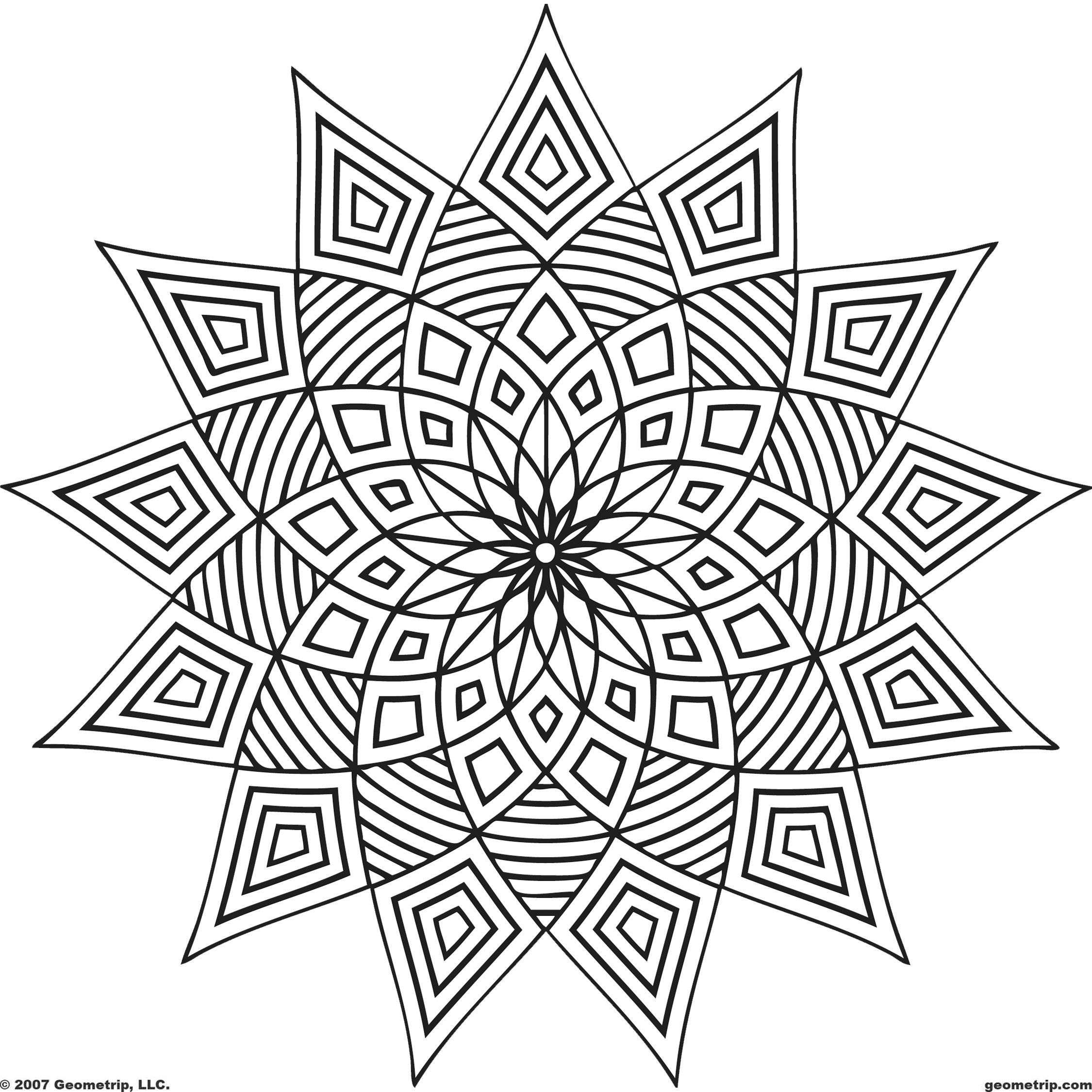 2250x2250 Printable Kaleidoscope Patterns Coloring Pages New