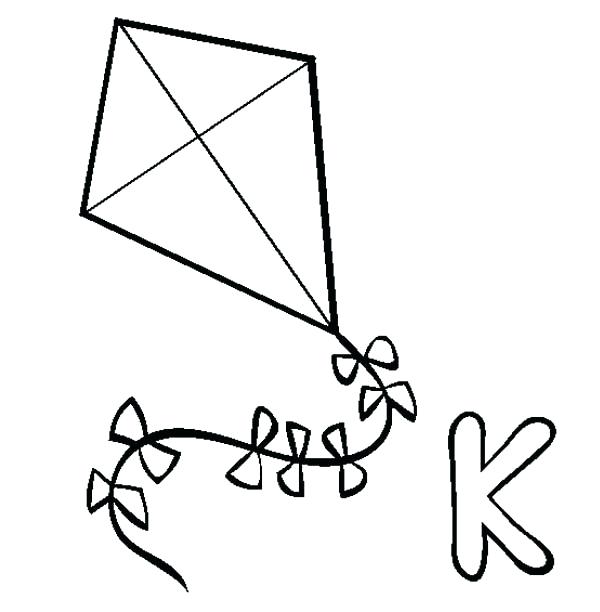 600x612 Kite Coloring Pages Free Printable Kites Colouring K