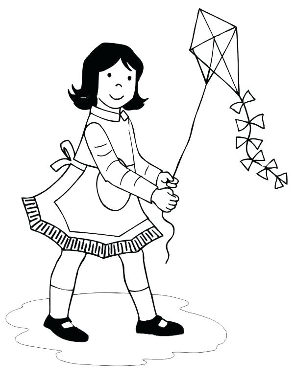 600x777 Coloring Picture Of Kite