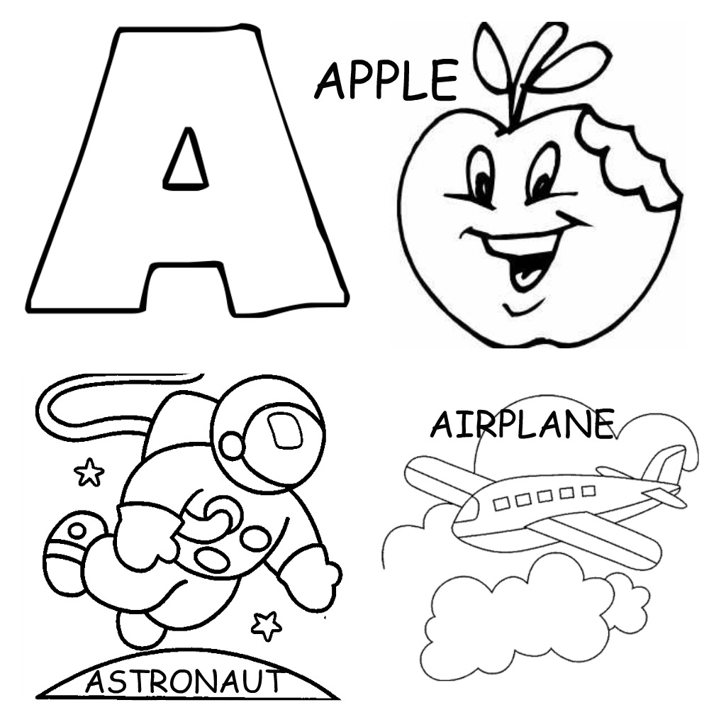 1024x1018 Letter A Coloring Pages For Toddlers Alphabet Printable Apple