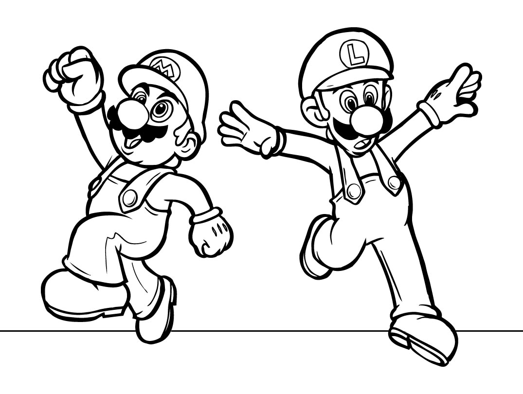 1075x810 Super Mario Coloring Pages