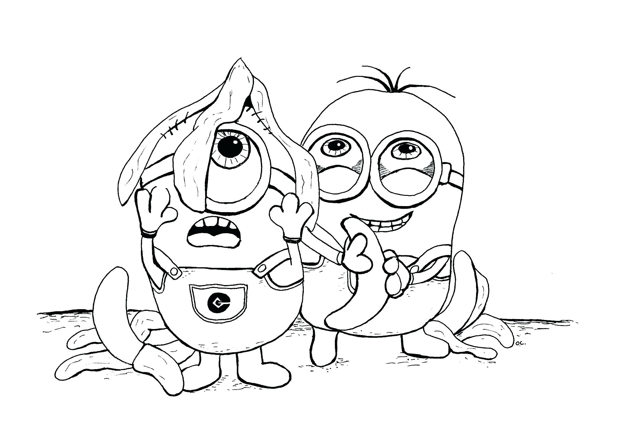 2085x1457 Minion Color Pages For Kids Free Printable Pictures To Colour