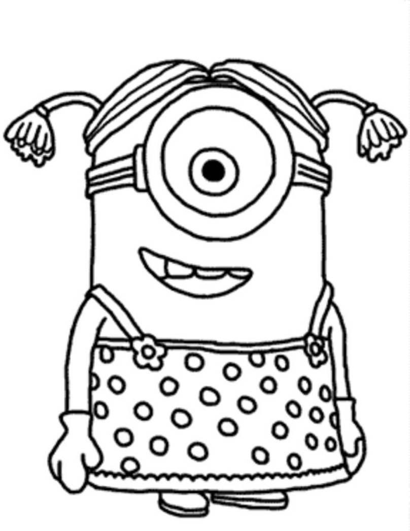 808x1045 Download And Print Minion Girl Despicable Me Coloring Pages Pta
