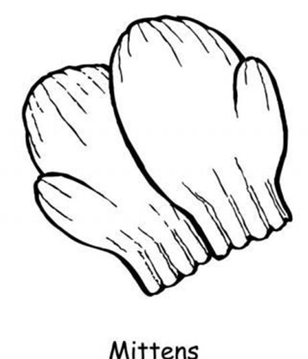 1030x1200 Printable Mitten Coloring Page