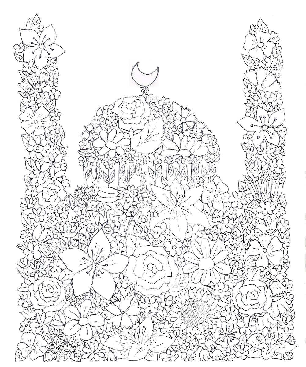 1000x1200 Printable Mosaic Coloring Book Pages Mystery Roman Mosque