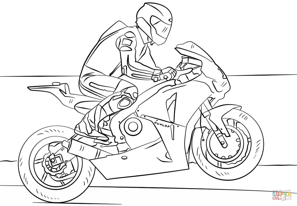 1186x824 Harley Davidson Motorcycle Coloring Page Free Printable Inside