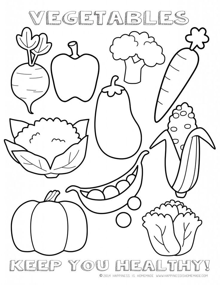 736x952 Healthy Vegetables Coloring Page Sheet