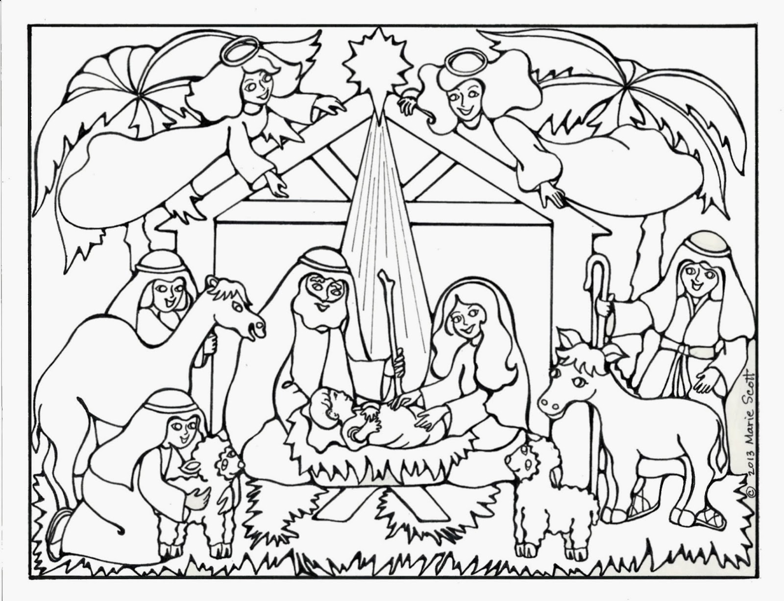 1600x1227 Nativity Coloring Pages