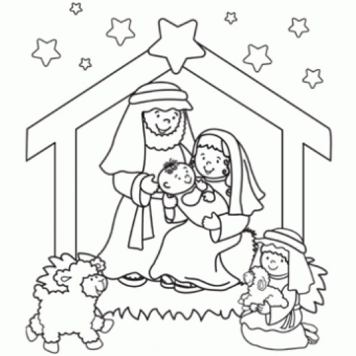 520x520 The Brilliant Stunning Free Printable Nativity Coloring Pages