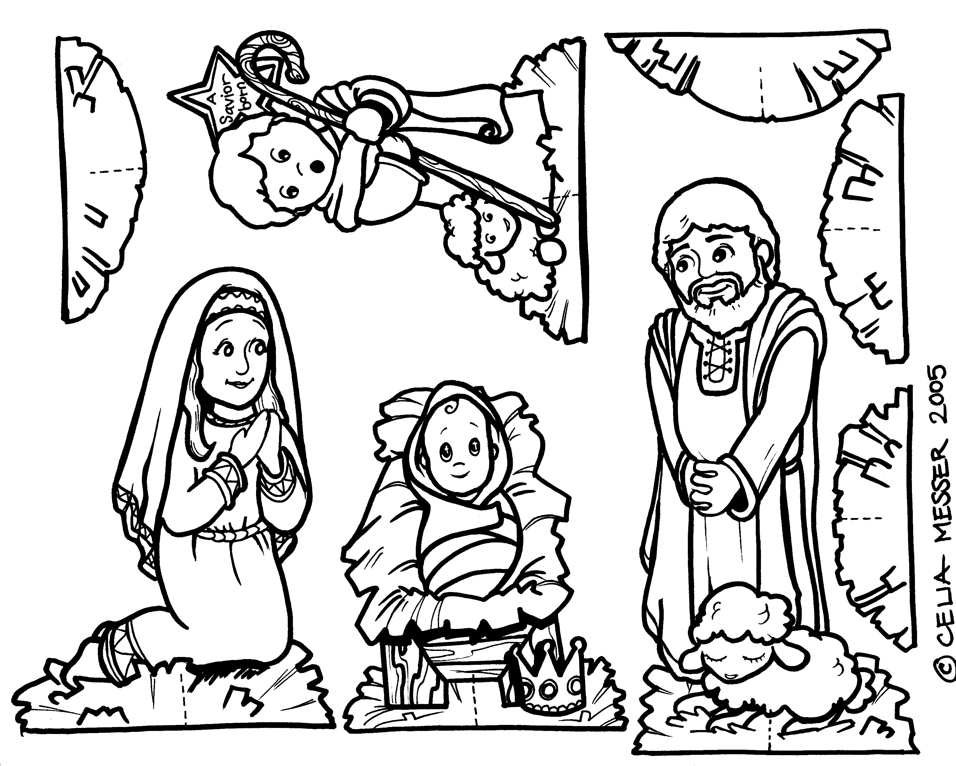 3166x2536 Better Nativity Scene Coloring Pages Printable