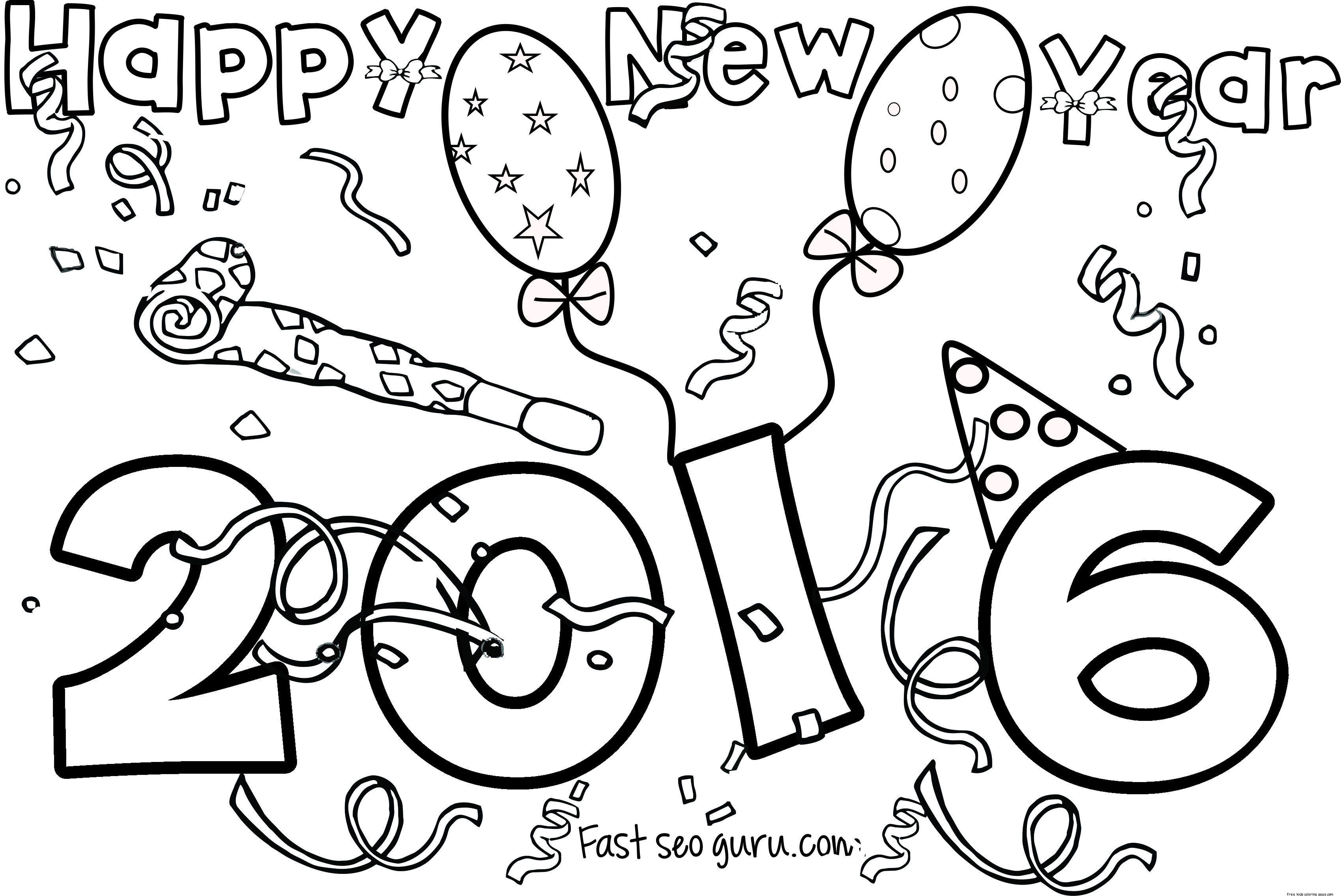 3399x2272 Impressive New Year Coloring Pages Free Printa