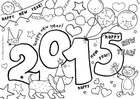 460x325 New Years Printable Coloring Pages Happy New Year Coloring Page