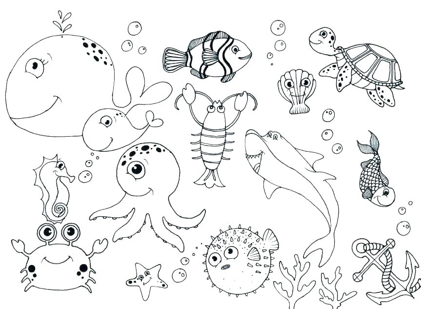 863x633 Ocean Animals Coloring Pages Ocean Animals Coloring Pages