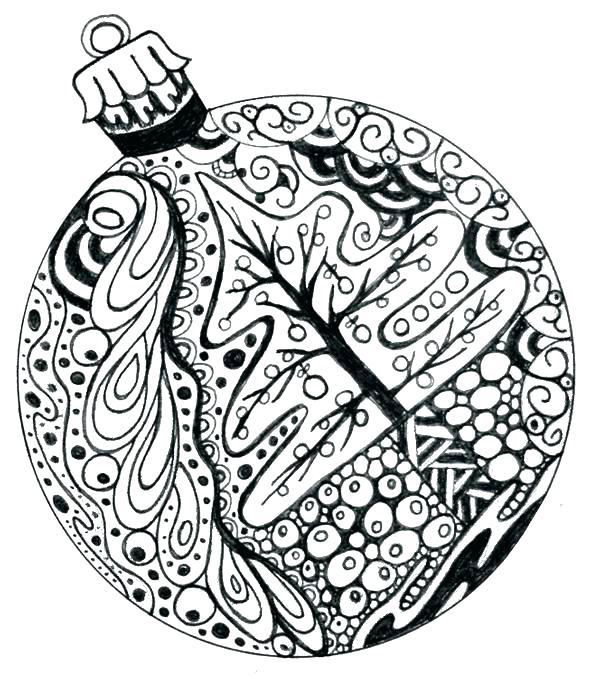 600x679 Christmas Decorations Drawings Ornaments Coloring Pages Ornaments