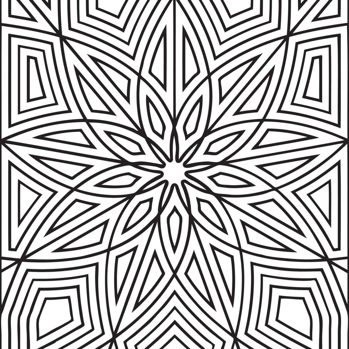 1224x1224 Geometric Patterns Coloring Pages Pattern Colouring Vitlt
