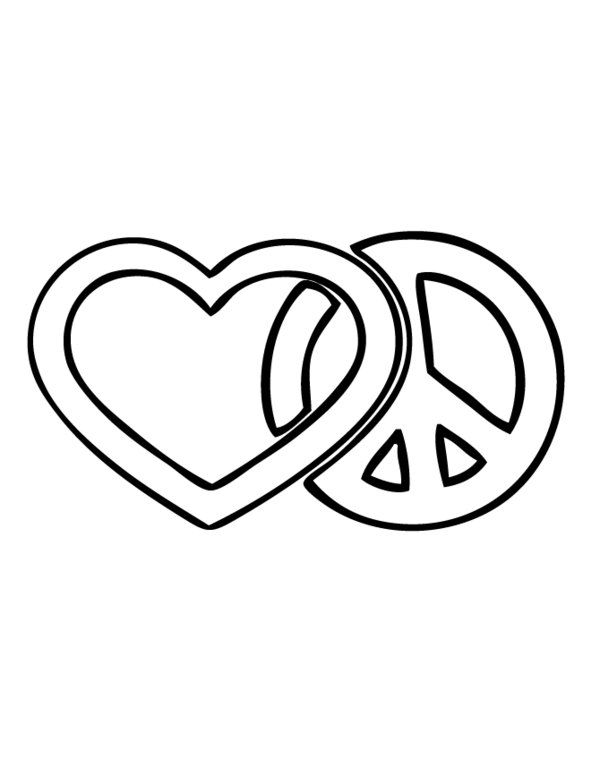 600x776 Peace And Love Coloring Pages Love And Peace Sign Coloring Page