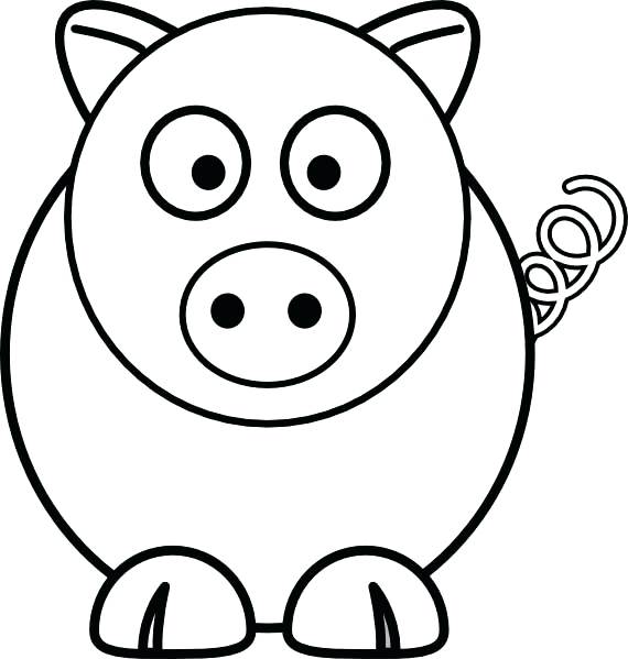 570x599 Pig Coloring Pages For Kids Remarkable Design Pig Coloring Pages