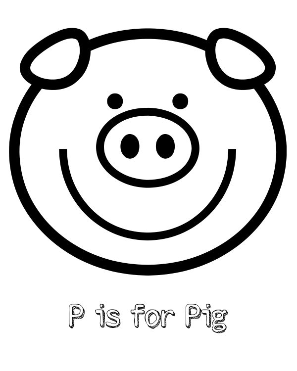 600x750 Pig Head Coloring Page