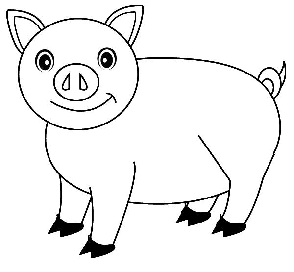 600x555 Coloring Pig