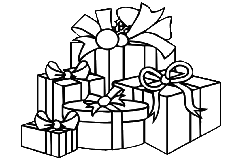 850x567 Colouring Pages Christmas Presents
