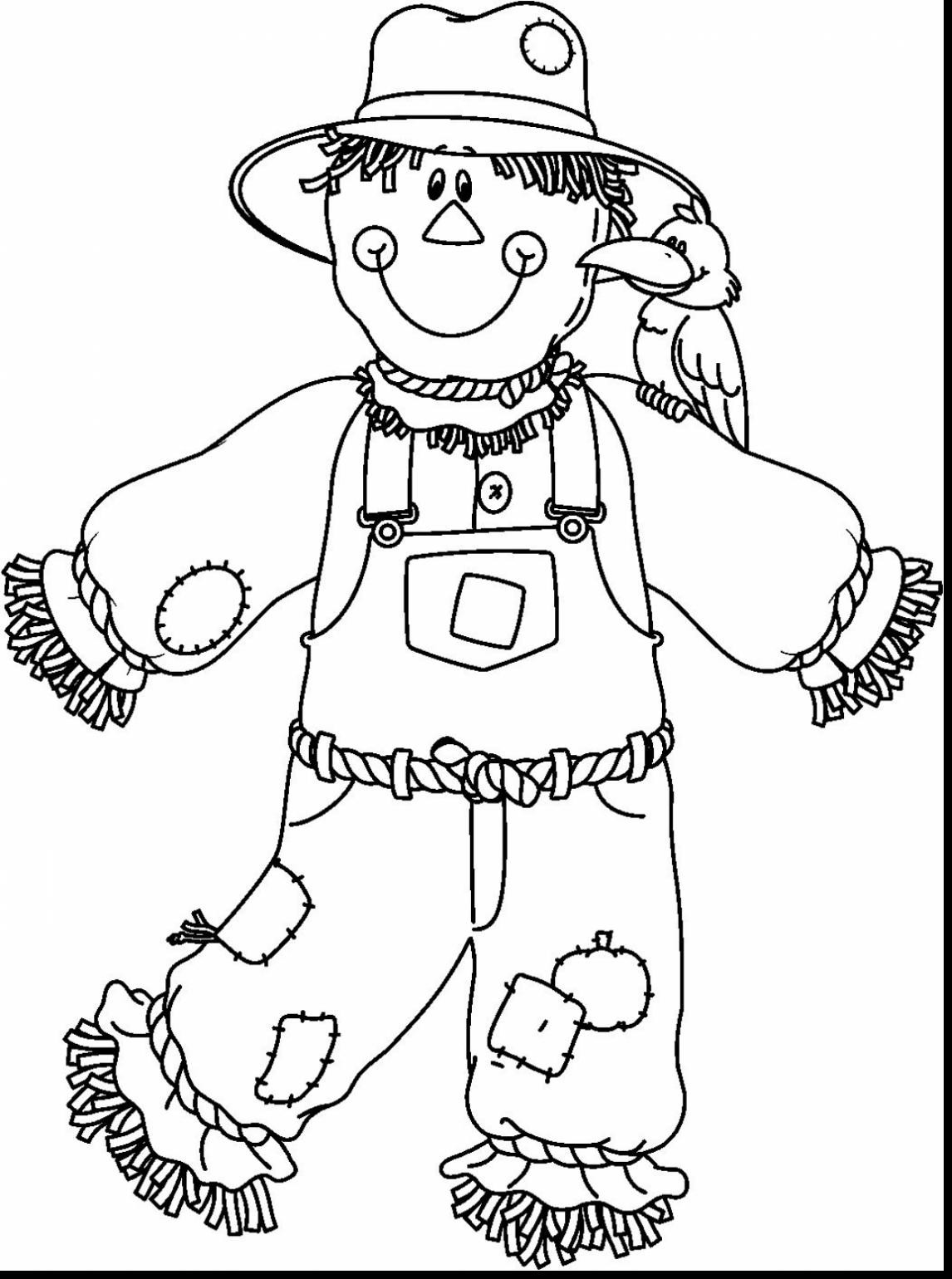 1146x1540 Printable Scarecrow Coloring Pages For Kids Unbelievable