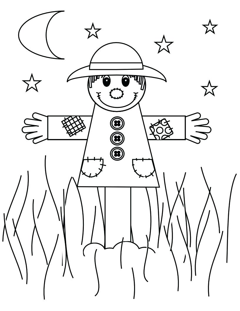 816x1056 Coloring Pages ~ Scarecrow Coloring Page Pages For Kids Free