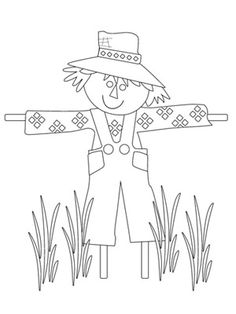 236x314 Cute Scarecrow Coloring Page Scarecrows, Worksheets And Thanksgiving