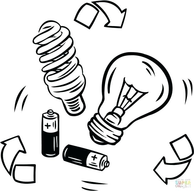 618x609 Science Printable Coloring Pages Click The Battery And Bulb