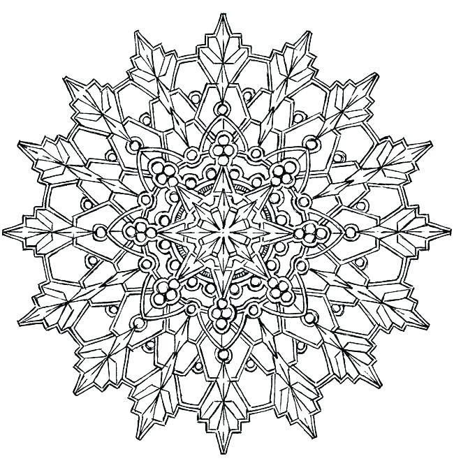 650x670 Snowflake Coloring Pages Winter Season Snowflakes Coloring Page