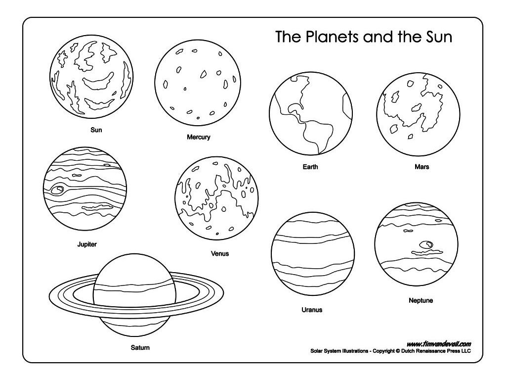 1024x768 Free Printable Solar System Coloring Pages For Kids Within