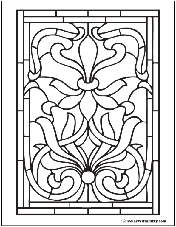 590x762 Beautiful Stained Glass Coloring Pages For Adults Ideas Diy