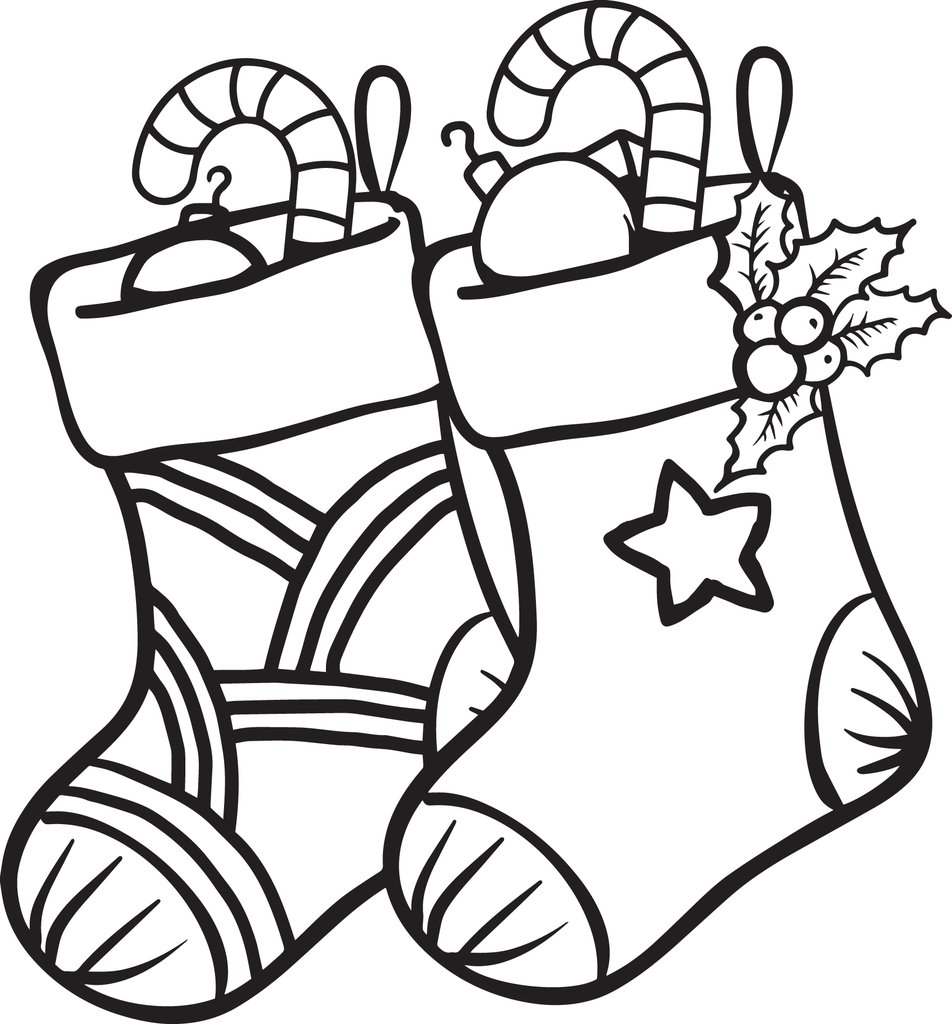 952x1024 Free Printable Christmas Stockings Coloring Page For Kids