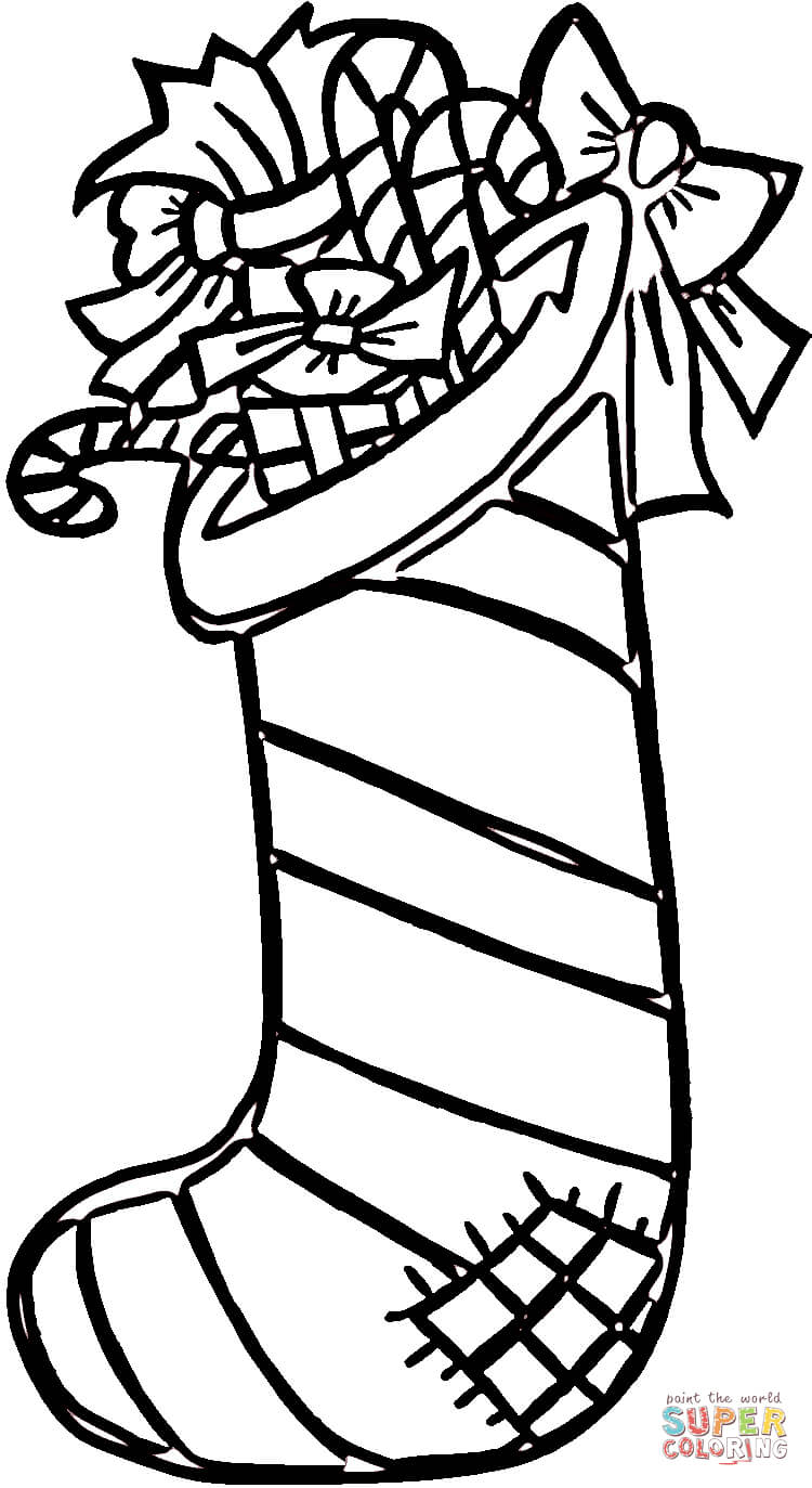 750x1373 Printable Christmas Stocking Coloring Pages 2