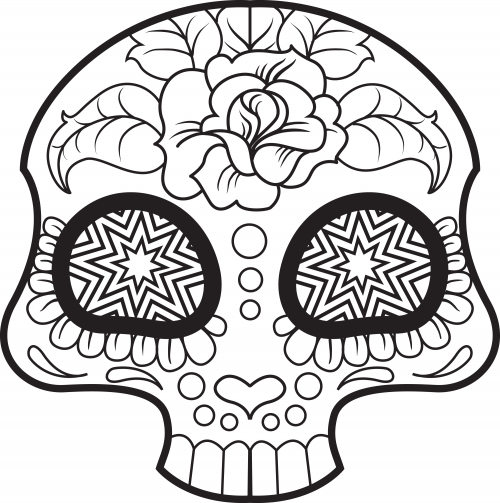 500x503 Sugar Skull Coloring Page 5