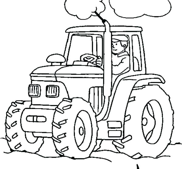 600x558 Tractor Coloring Pages Tractor Coloring Sheets Tractor And Wagon