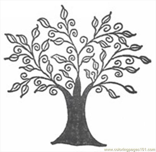 650x636 Swirly Tree R38x Coloring Page