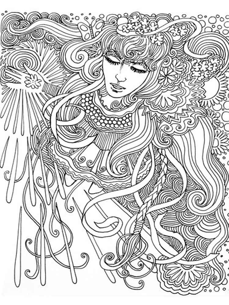 750x1000 Psychedelic Coloring Pages For Adults. Free Printable Psychedelic