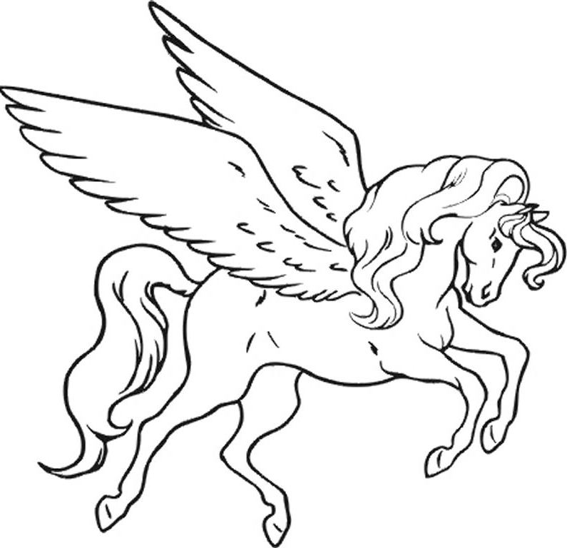 795x768 Pegasus Coloring Pages