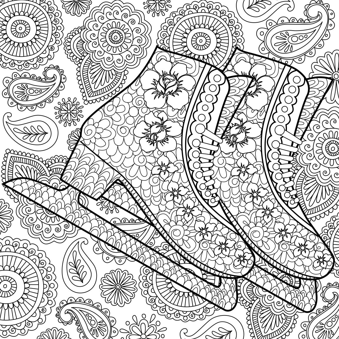 1152x1152 Santa Claus Ice Skating Christmas Coloring Pages For Kids Figure