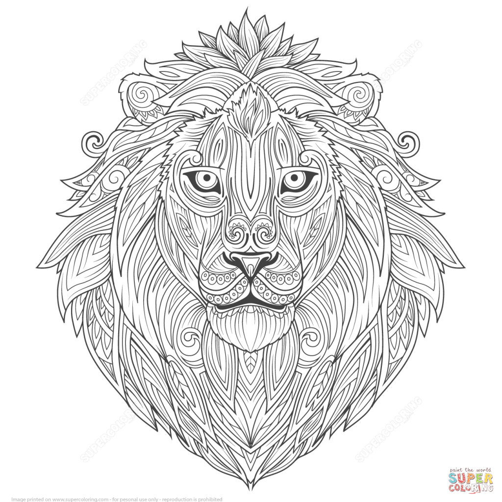1024x1024 Stunning Ideas Coloring Page Zentangle Lion Ethnic Zentangle